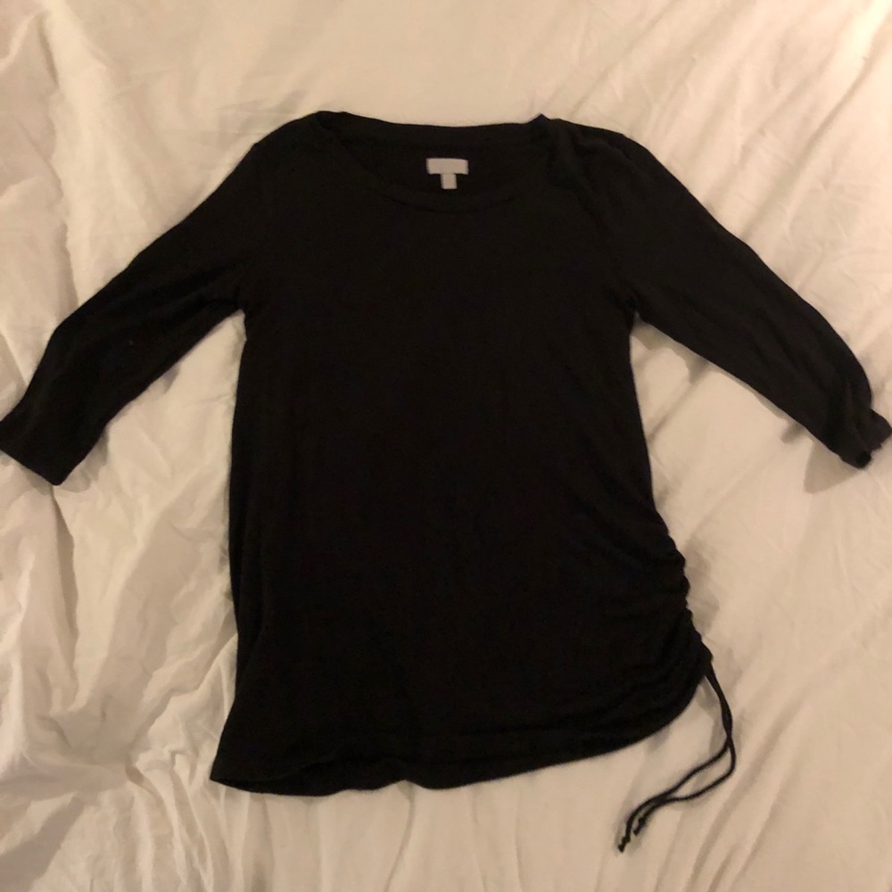 A:glow maternity black 3/4 sleeve top